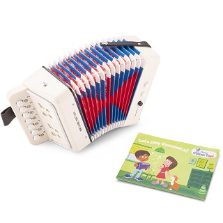 Accordion with music book - white